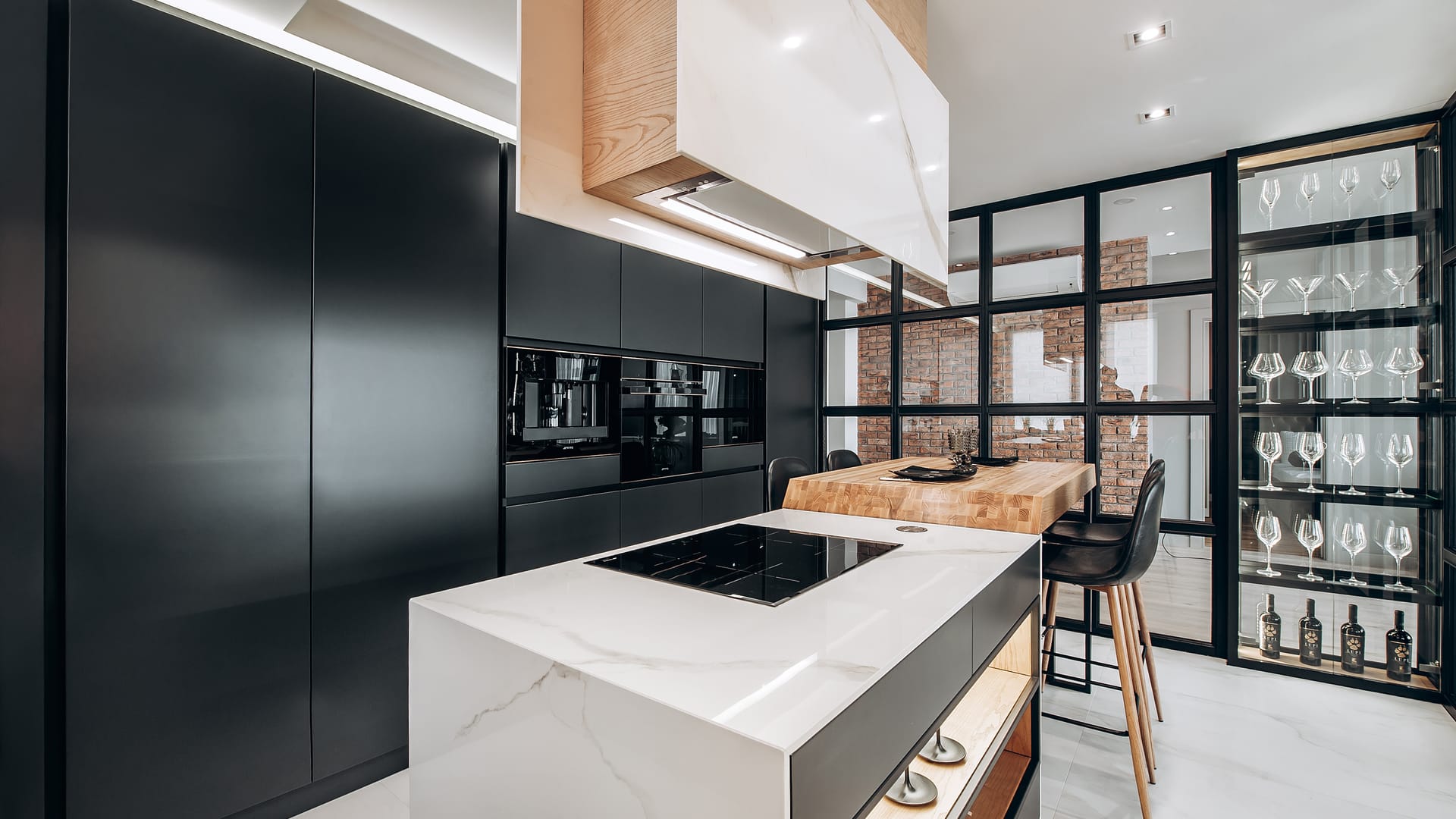 Modern kitchen design, residential interior, UK