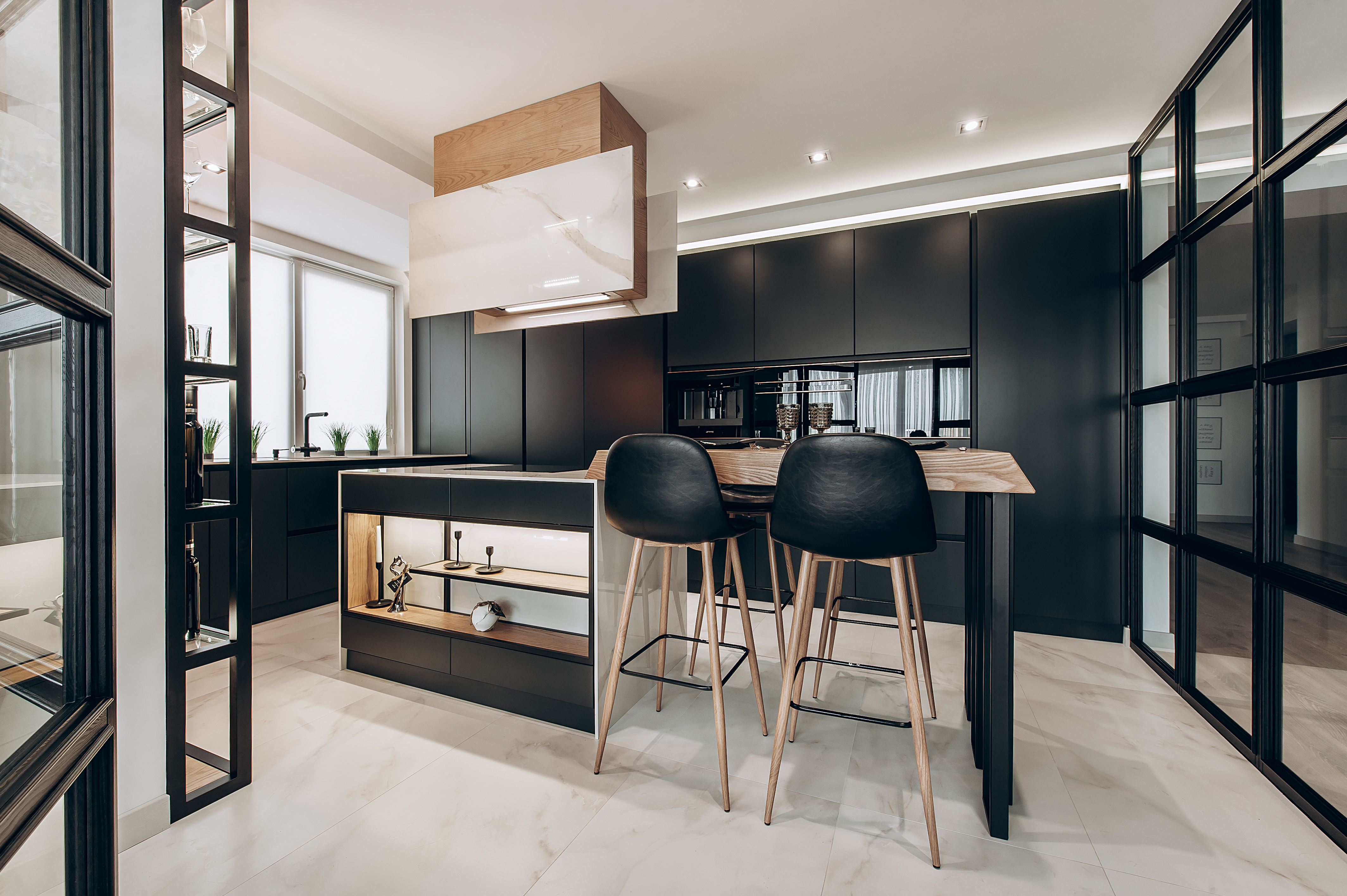 Studio flat kitchen layout — compact kitchen plan