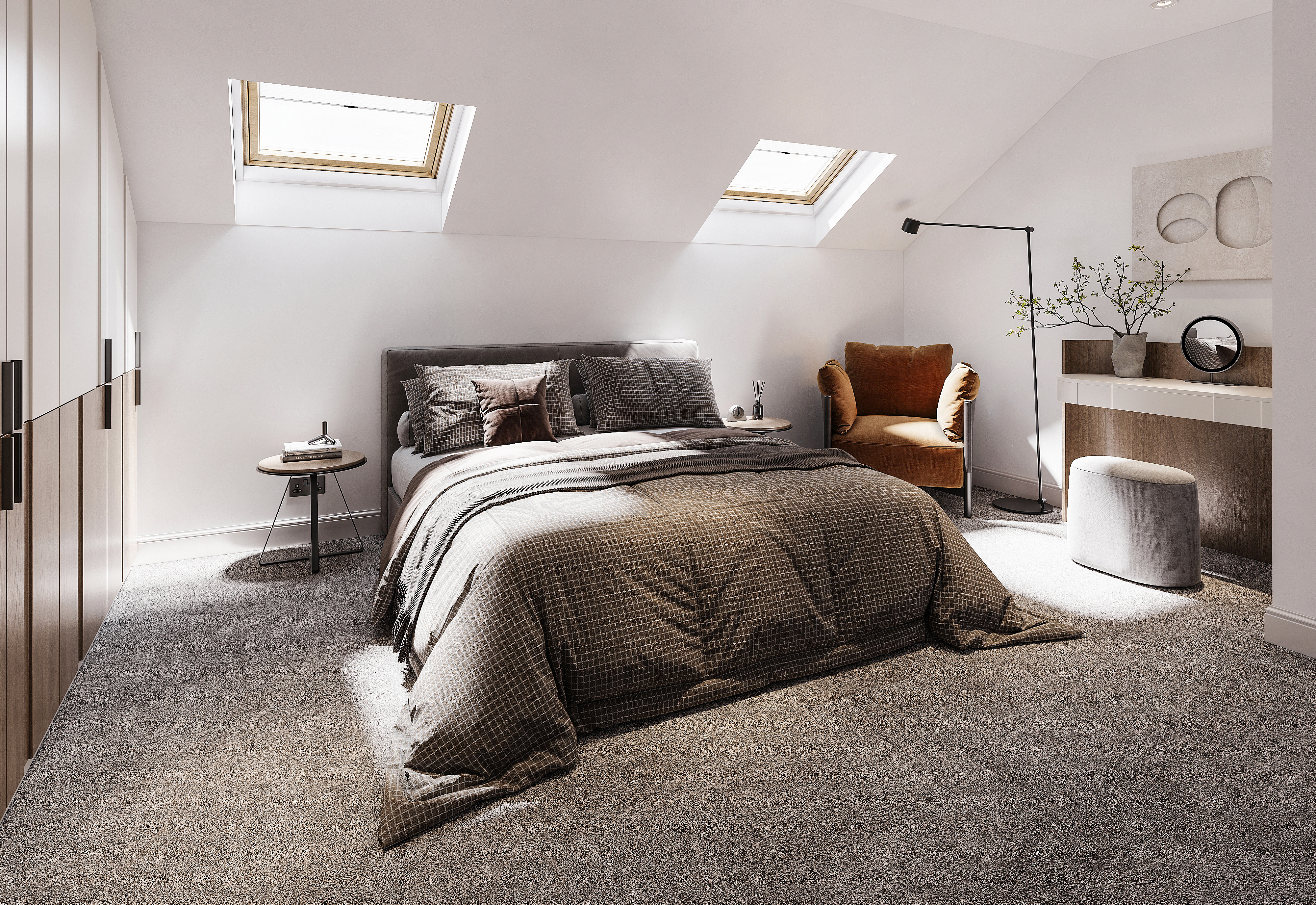 After — styled bedroom post rapid-turnover refurb